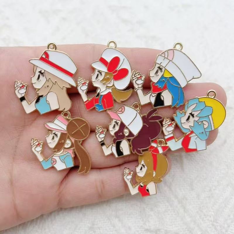 Gaming Accessories Gifts - 10 Stück Cartoon-Mädchen Tropföl-Legierung DIY-Zubehör für