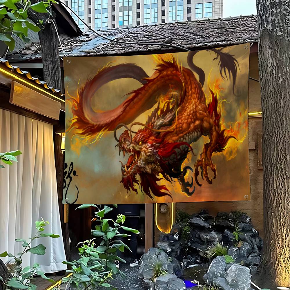 Gaming Accessories Banner - Chinesischer Drache, Gaming-Zubehör, bedruckte große Flagge,