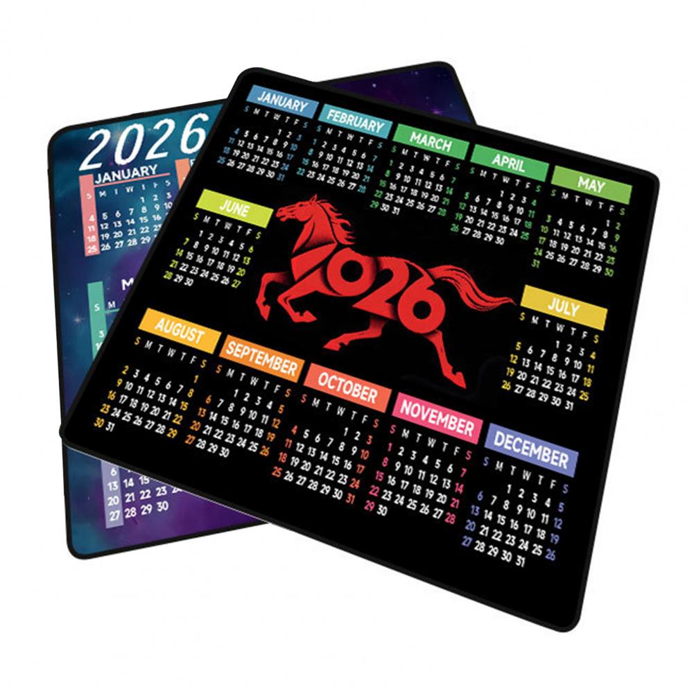 Gaming Accessories Desk - 2026-Kalender-Mauspad, wasserdicht, für Zuhause, Büro, Gaming,