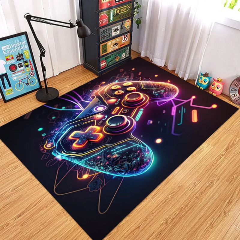 Gaming Hand Accessories - Neon-Glow Spielcontroller Teppich Bunter Gaming-Joystick Druck