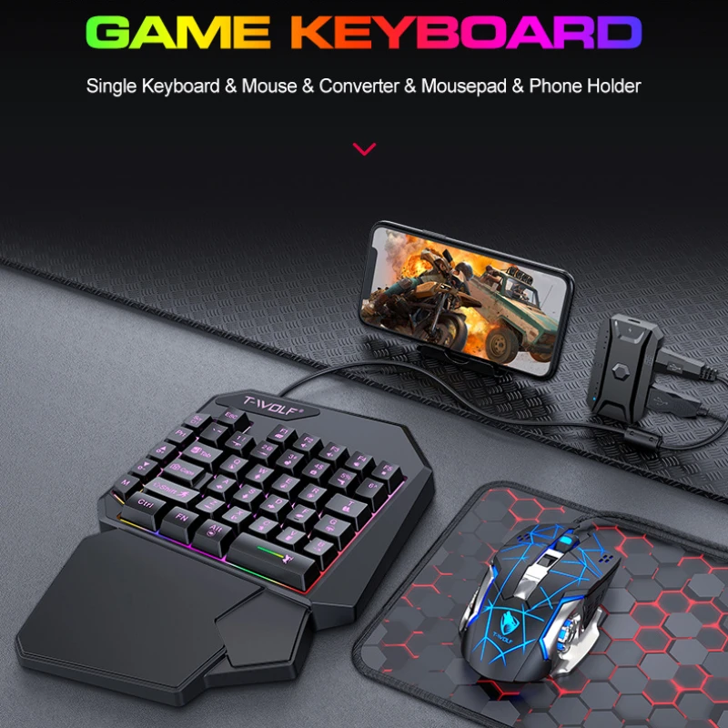 T-WOLF TF900 Einhand-Tastatur- – Gaming Hand Accessories Bewertung und Preis